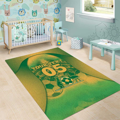 Custom Australia Soccer Area Rug Skeleton Gradient Vintage Spray