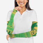 Custom Australia Soccer Arm Sleeves Skeleton Gradient Vintage Spray