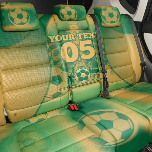 Custom Australia Soccer Back Car Seat Cover Skeleton Gradient Vintage Spray