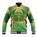 Custom Australia Soccer Baseball Jacket Skeleton Gradient Vintage Spray