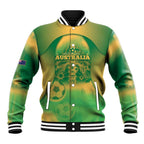 Custom Australia Soccer Baseball Jacket Skeleton Gradient Vintage Spray