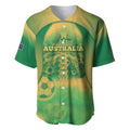 Custom Australia Soccer Baseball Jersey Skeleton Gradient Vintage Spray