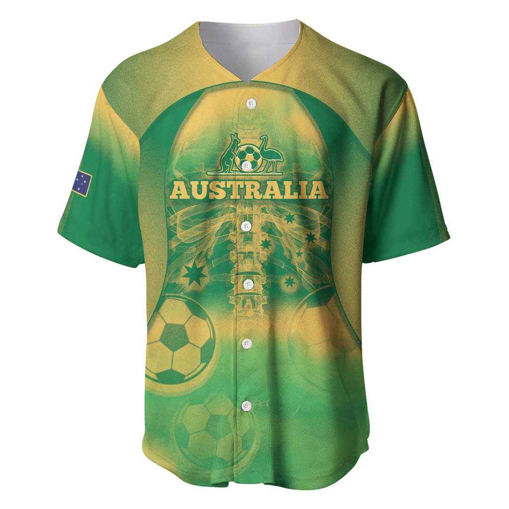Custom Australia Soccer Baseball Jersey Skeleton Gradient Vintage Spray