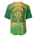 Custom Australia Soccer Baseball Jersey Skeleton Gradient Vintage Spray