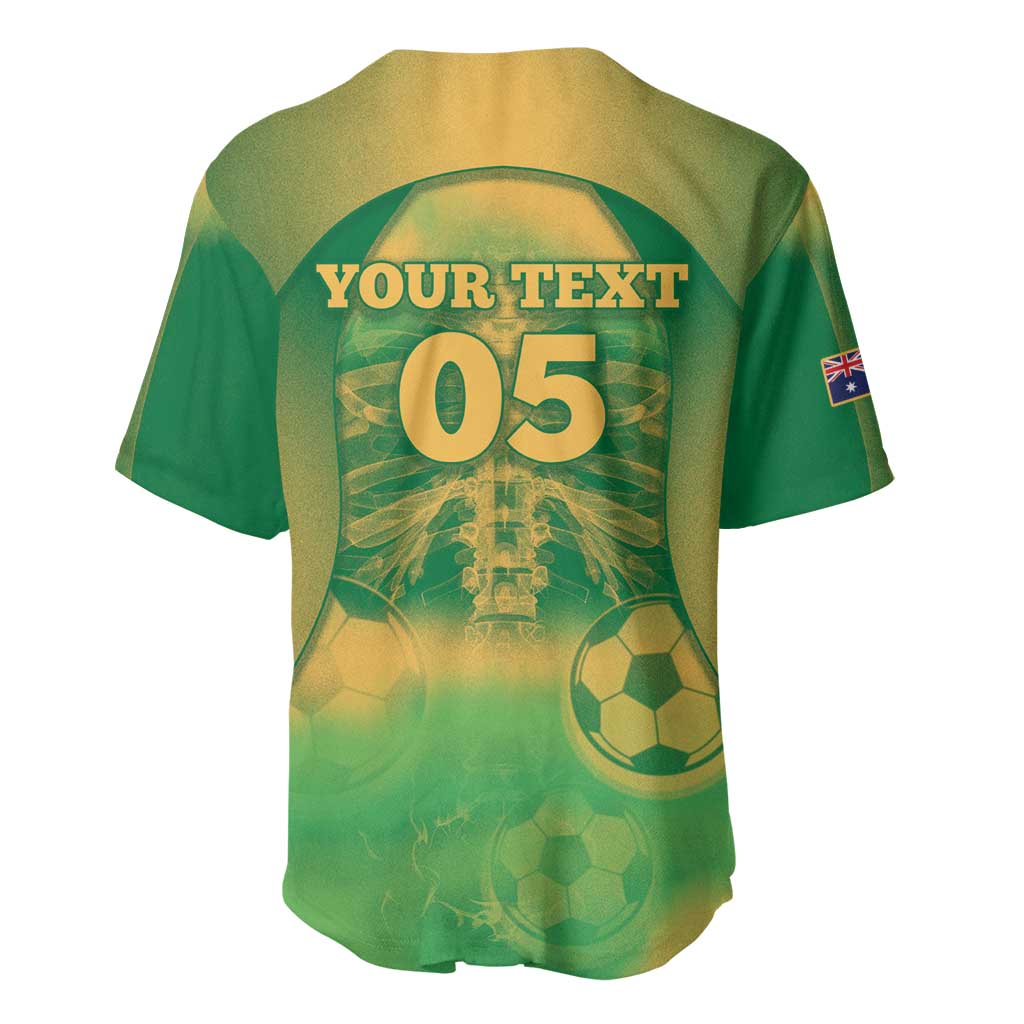 Custom Australia Soccer Baseball Jersey Skeleton Gradient Vintage Spray