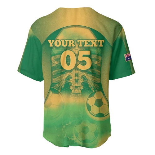 Custom Australia Soccer Baseball Jersey Skeleton Gradient Vintage Spray