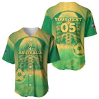 Custom Australia Soccer Baseball Jersey Skeleton Gradient Vintage Spray