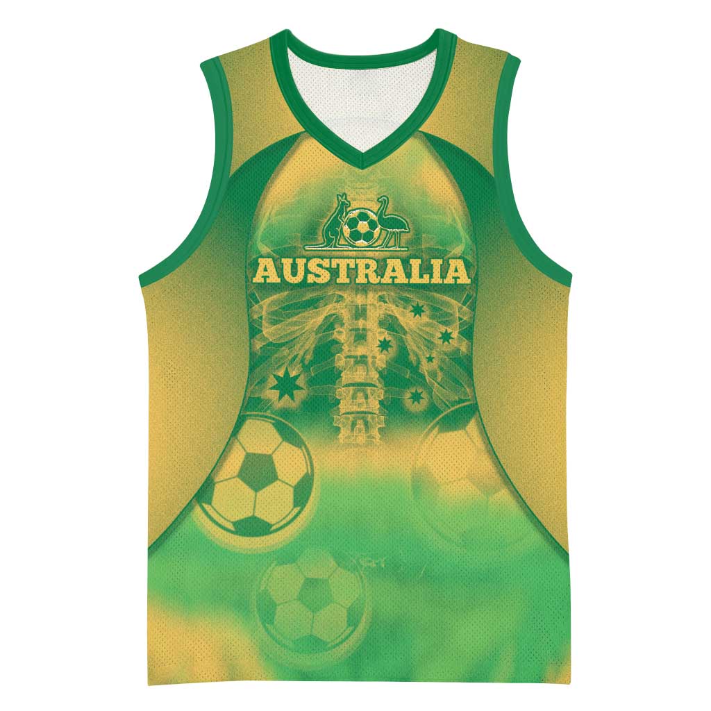 Custom Australia Soccer Basketball Jersey Skeleton Gradient Vintage Spray