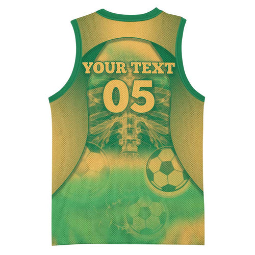 Custom Australia Soccer Basketball Jersey Skeleton Gradient Vintage Spray
