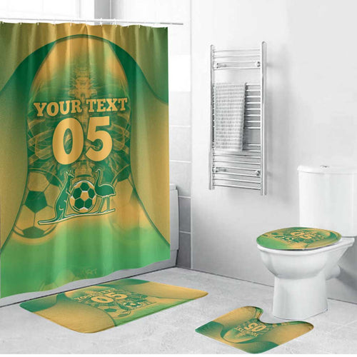 Custom Australia Soccer Bathroom Set Skeleton Gradient Vintage Spray
