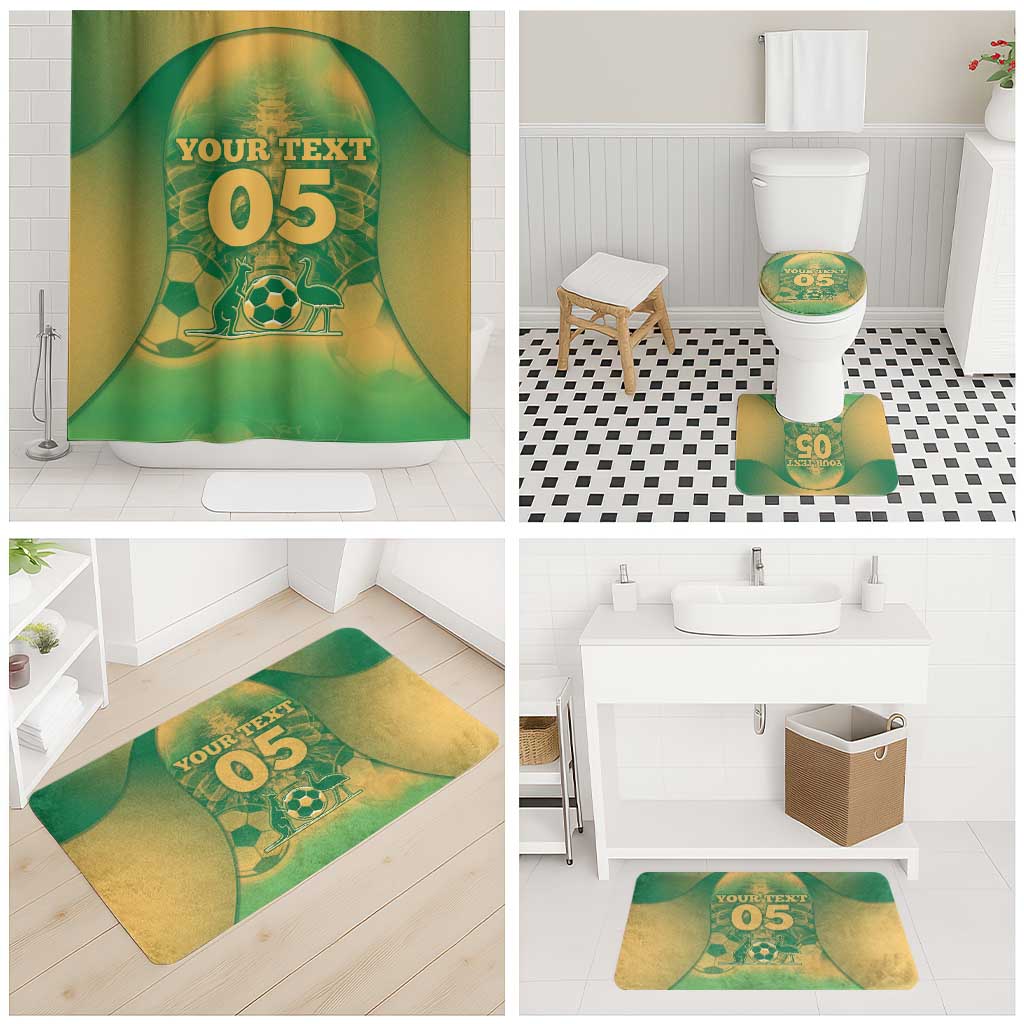 Custom Australia Soccer Bathroom Set Skeleton Gradient Vintage Spray