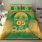 Custom Australia Soccer Bedding Set Skeleton Gradient Vintage Spray