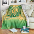 Custom Australia Soccer Blanket Skeleton Gradient Vintage Spray