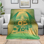 Custom Australia Soccer Blanket Skeleton Gradient Vintage Spray