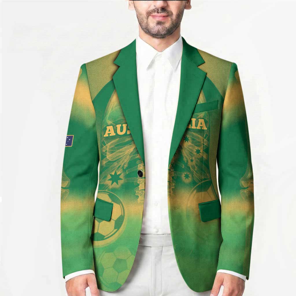 Custom Australia Soccer Blazer Skeleton Gradient Vintage Spray