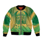 Custom Australia Soccer Bomber Jacket Skeleton Gradient Vintage Spray