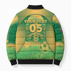 Custom Australia Soccer Bomber Puffer Jacket Skeleton Gradient Vintage Spray