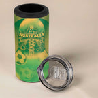 Custom Australia Soccer 4 in 1 Can Cooler Tumbler Skeleton Gradient Vintage Spray