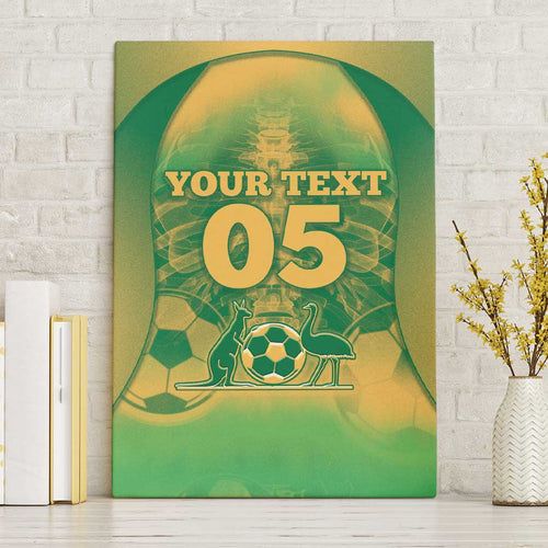 Custom Australia Soccer Canvas Wall Art Skeleton Gradient Vintage Spray