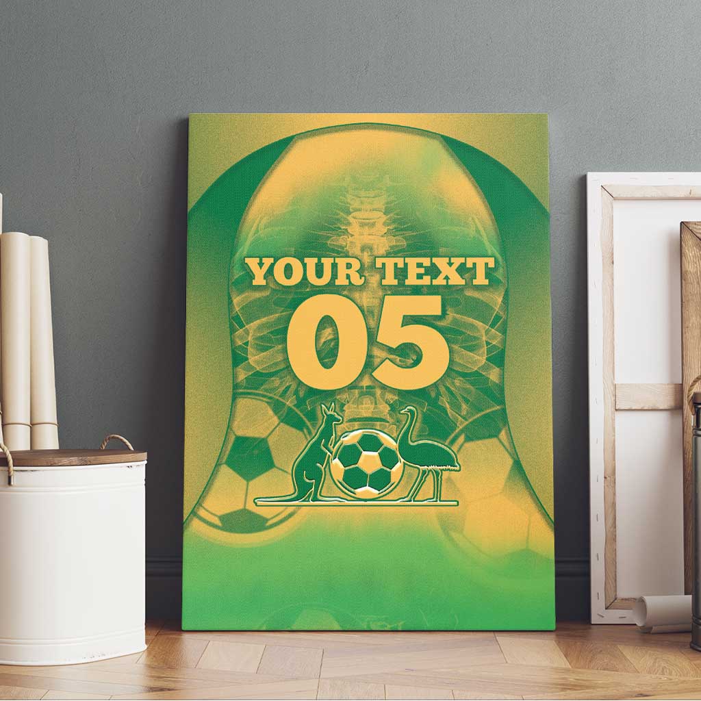 Custom Australia Soccer Canvas Wall Art Skeleton Gradient Vintage Spray