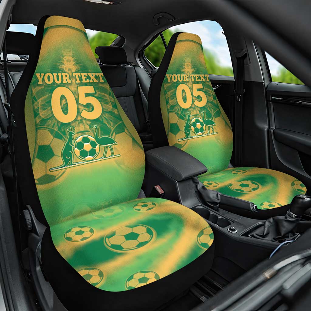 Custom Australia Soccer Car Seat Cover Skeleton Gradient Vintage Spray