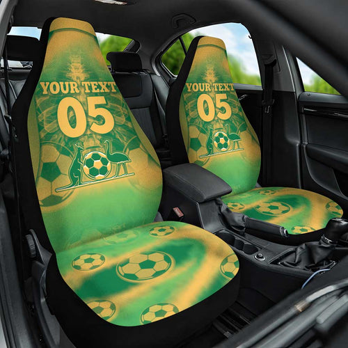 Custom Australia Soccer Car Seat Cover Skeleton Gradient Vintage Spray