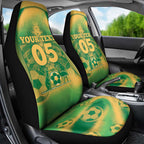 Custom Australia Soccer Car Seat Cover Skeleton Gradient Vintage Spray
