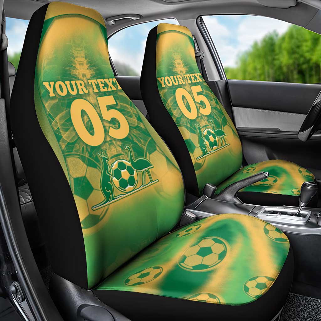 Custom Australia Soccer Car Seat Cover Skeleton Gradient Vintage Spray