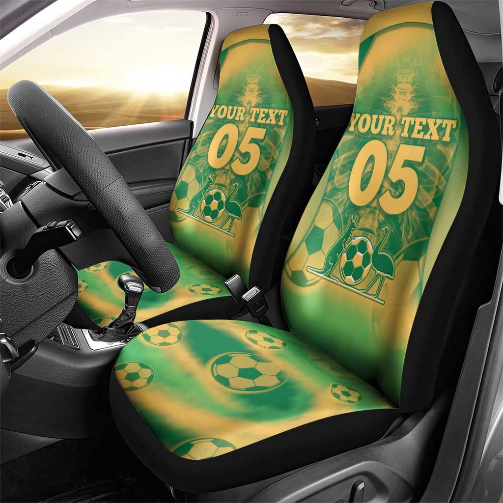 Custom Australia Soccer Car Seat Cover Skeleton Gradient Vintage Spray