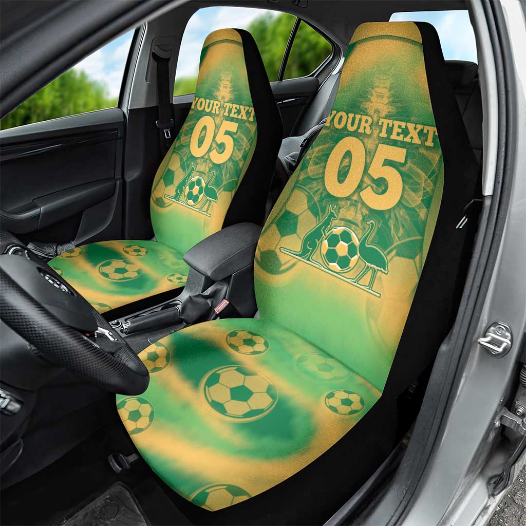 Custom Australia Soccer Car Seat Cover Skeleton Gradient Vintage Spray
