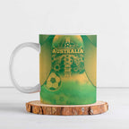 Custom Australia Soccer Ceramic Mug Skeleton Gradient Vintage Spray