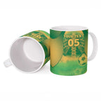 Custom Australia Soccer Ceramic Mug Skeleton Gradient Vintage Spray