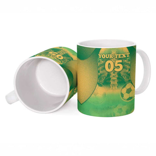 Custom Australia Soccer Ceramic Mug Skeleton Gradient Vintage Spray