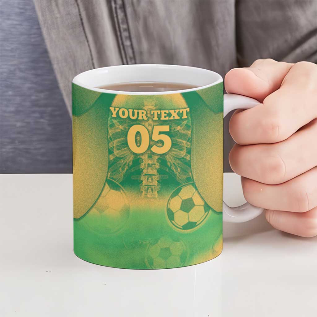 Custom Australia Soccer Ceramic Mug Skeleton Gradient Vintage Spray