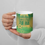 Custom Australia Soccer Ceramic Mug Skeleton Gradient Vintage Spray