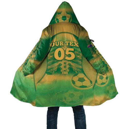 Custom Australia Soccer Cloak Skeleton Gradient Vintage Spray