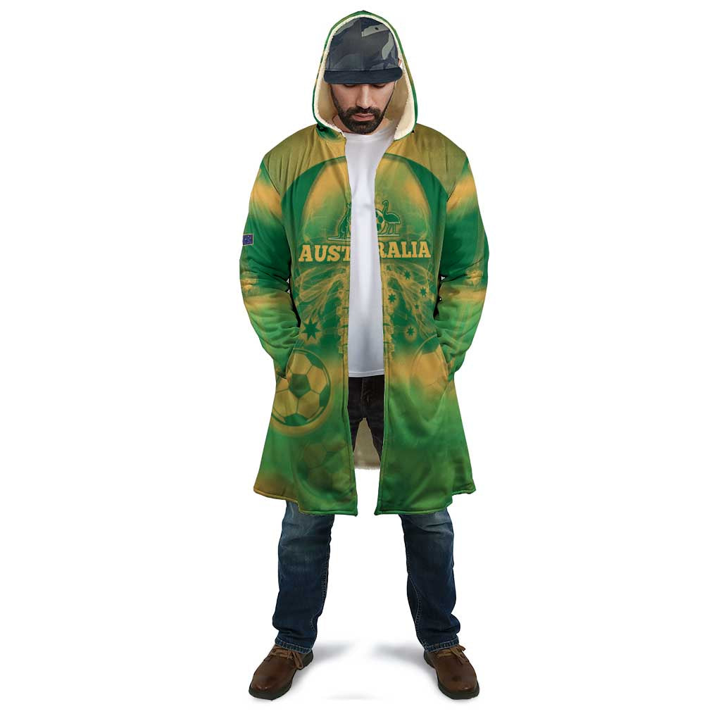 Custom Australia Soccer Cloak Skeleton Gradient Vintage Spray