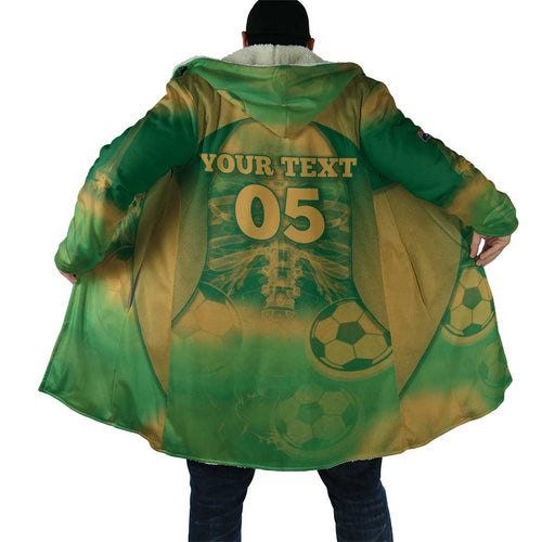 Custom Australia Soccer Cloak Skeleton Gradient Vintage Spray