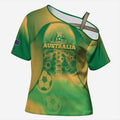 Custom Australia Soccer Cross Shoulder Shirt Skeleton Gradient Vintage Spray