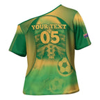 Custom Australia Soccer Cross Shoulder Shirt Skeleton Gradient Vintage Spray
