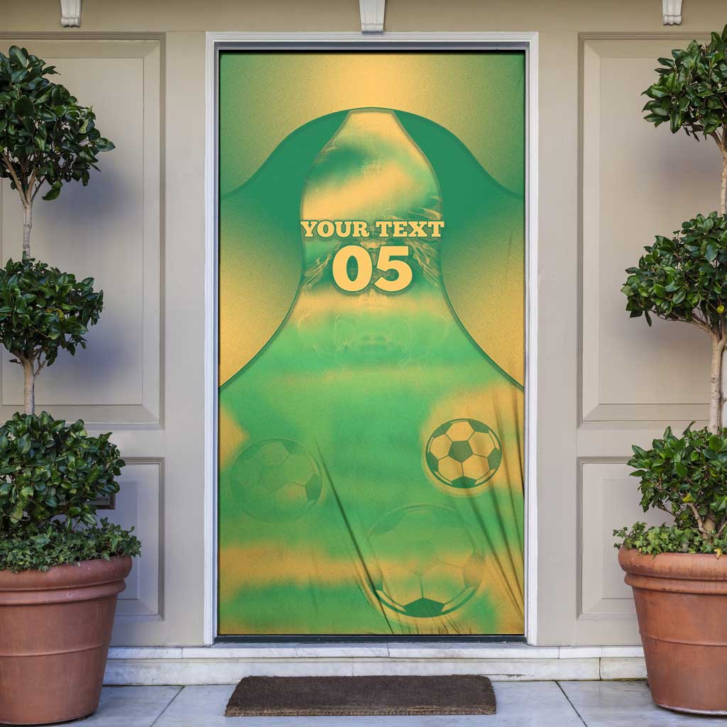 Custom Australia Soccer Door Cover Skeleton Gradient Vintage Spray