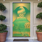 Custom Australia Soccer Door Cover Skeleton Gradient Vintage Spray