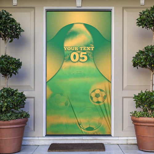 Custom Australia Soccer Door Cover Skeleton Gradient Vintage Spray