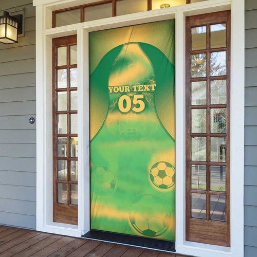 Custom Australia Soccer Door Cover Skeleton Gradient Vintage Spray