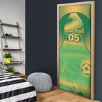 Custom Australia Soccer Door Cover Skeleton Gradient Vintage Spray
