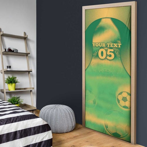 Custom Australia Soccer Door Cover Skeleton Gradient Vintage Spray