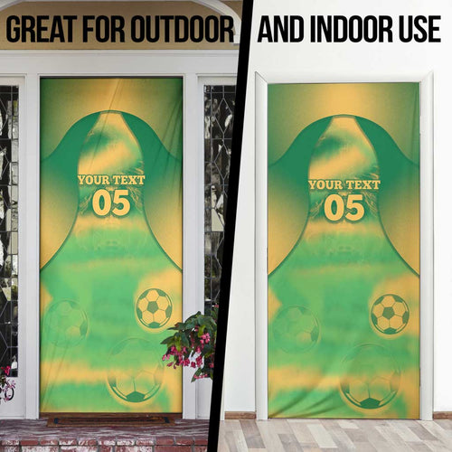 Custom Australia Soccer Door Cover Skeleton Gradient Vintage Spray