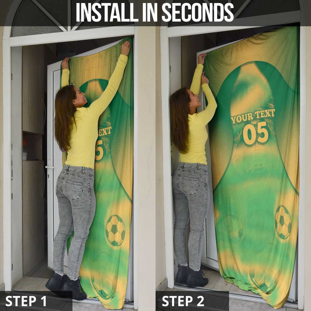 Custom Australia Soccer Door Cover Skeleton Gradient Vintage Spray