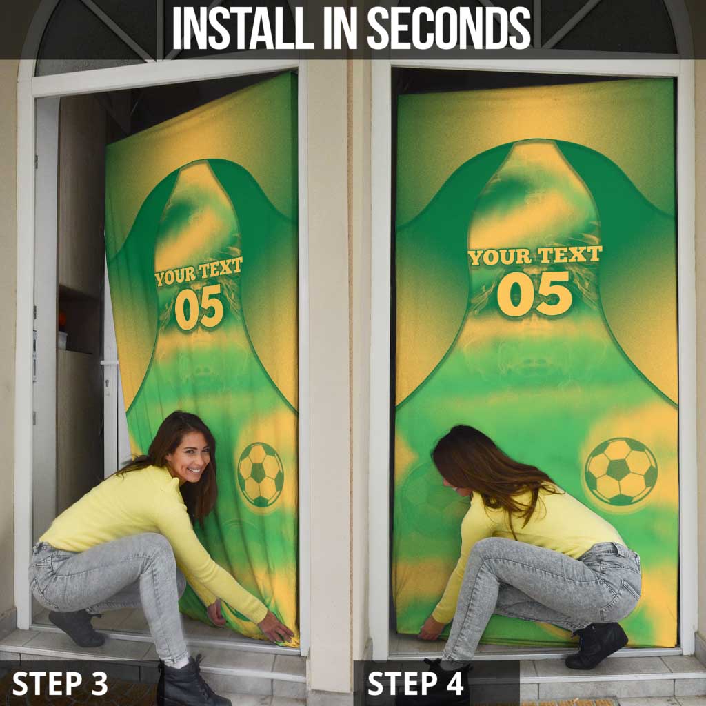 Custom Australia Soccer Door Cover Skeleton Gradient Vintage Spray