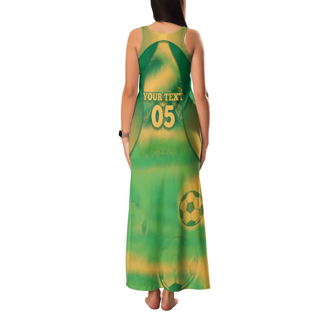 Custom Australia Soccer Family Matching Tank Maxi Dress and Hawaiian Shirt Skeleton Gradient Vintage Spray